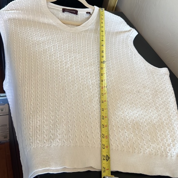 Nordstrom Men’s sweater vest color cream 100%cotton Vneck size XL - Picture 8 of 12